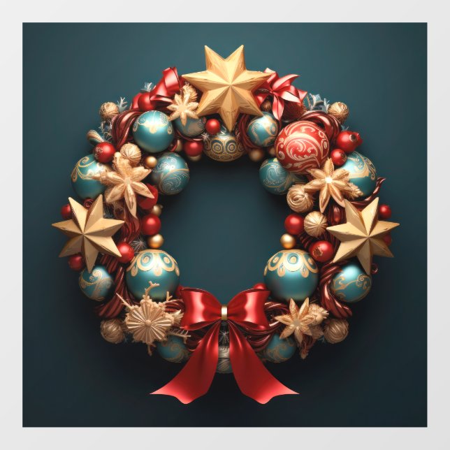 3D Christmas Wreath Window Cling (Sheet)