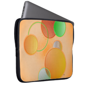 3D Circles (orange) Electronics Bag