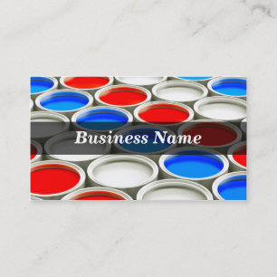 3D Coloured Paint Cans (Alternating Red White Business Card