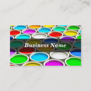 3D Coloured Paint Cans (Random) Business Card