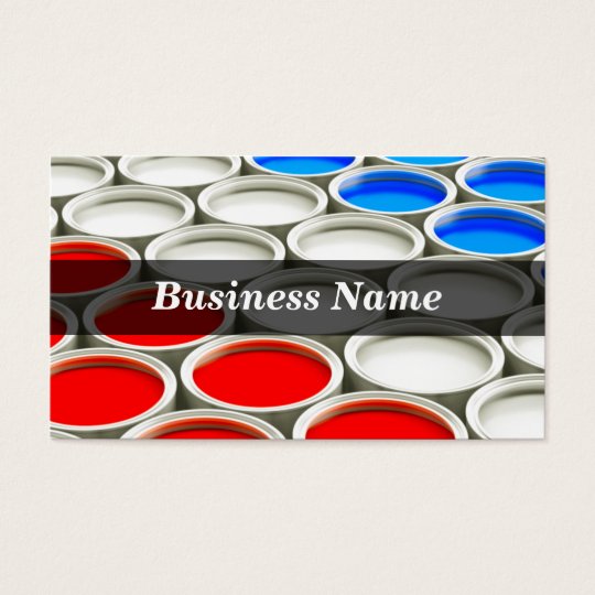 3D Coloured Paint Cans (Red White & Blue) Business Card