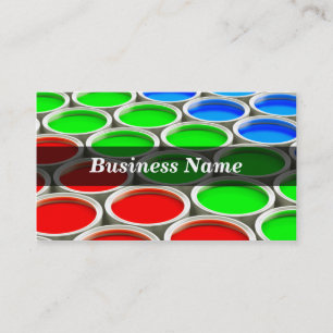 3D Coloured Paint Cans (RGB) Business Card
