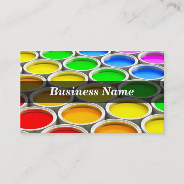 3D Coloured Paint Cans (Spectrum) Business Card (Front)