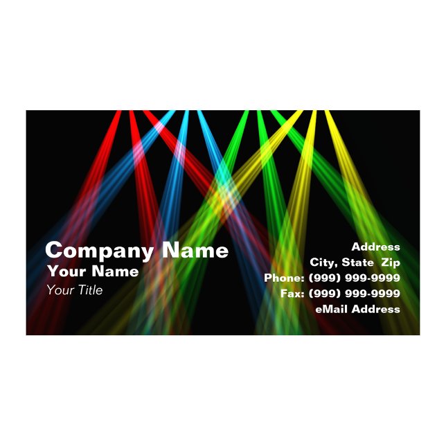 3D Coloured Spotlights (RGBY) Business Card (Creator Uploaded)