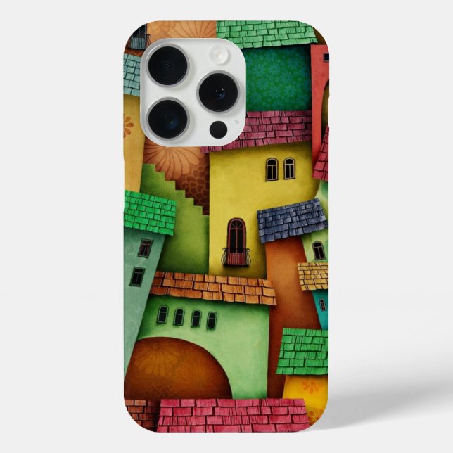 3D Colourful Abstract Houses  - Unique Art design  Case-Mate iPhone Case (Back)