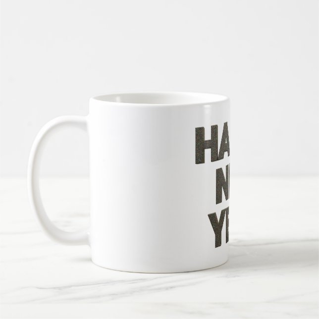 3D Colourful Happy New Year Typography Illustratio Coffee Mug (Left)