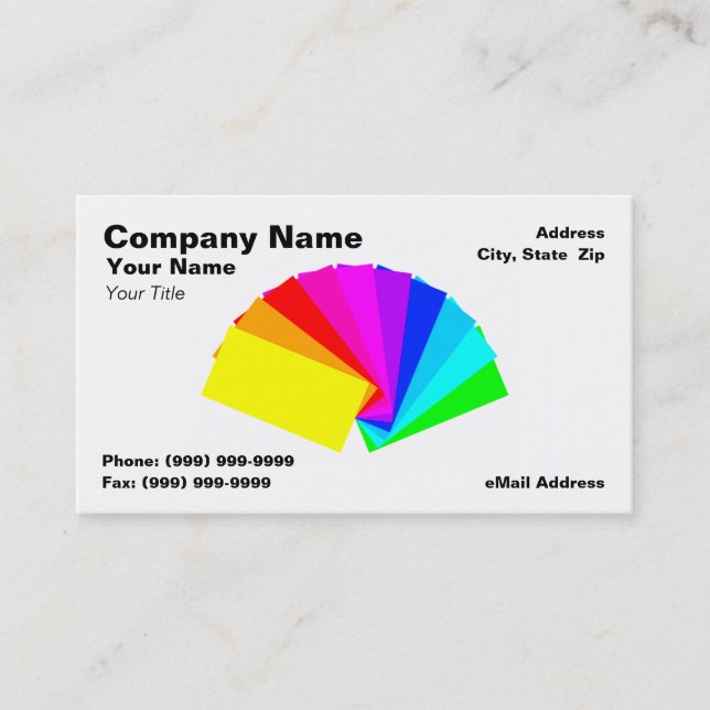 3D Colourful Paint Chips Business Card (Front)