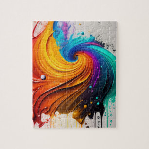 3D Colours Spiral Geometric Abstract Colours Melti Jigsaw Puzzle