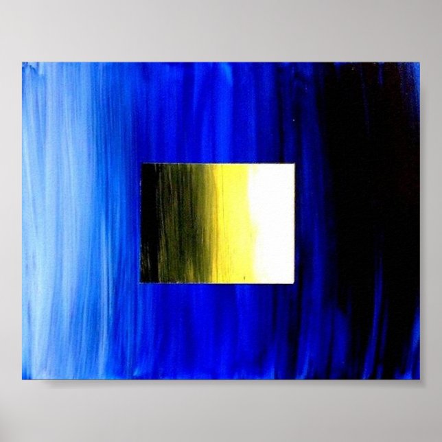 3D Cool Design Blue Square by Teo Alfonso Poster (Front)