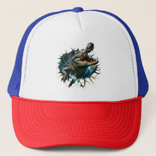 3D Crocodile Design – Realistic Reptile Trucker Hat