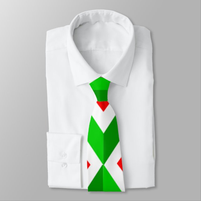 3D Cubes Christmas  Tie (Tied)