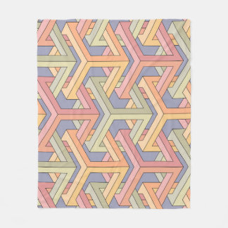 3D Cubes, Optical Illusion Pattern. Fleece Blanket