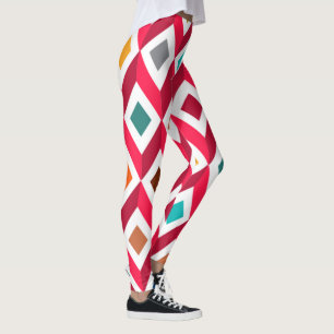 3D Cubes Pink Leggings