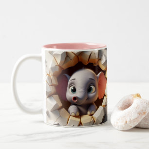 3D Cute Baby Elephant Hot Cocoa Coffee Animals Mug
