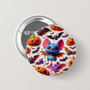 3D cute bats halloween 6 Cm Round Badge