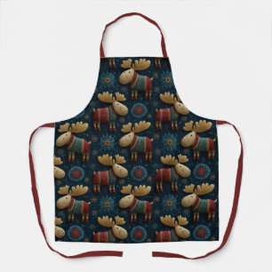 3D Cute Christmas Moose In Sweater Apron