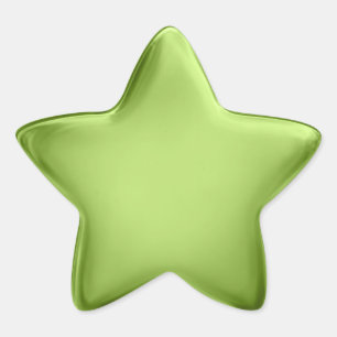3D Cute Green Jelly Award Achievement Medal Star Sticker