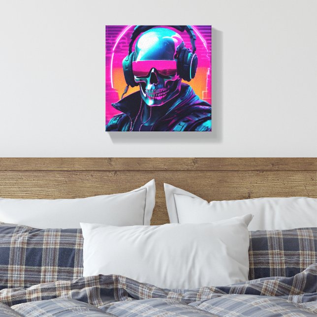 3D Cyber punk canvas  Print (Insitu(Bedroom))