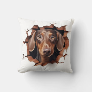 3D Dachshund Cracked Hole Cushion