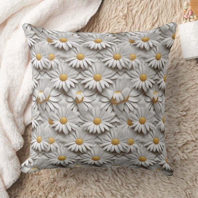 3d daisies white and yellow neck tie cushion (Blanket)