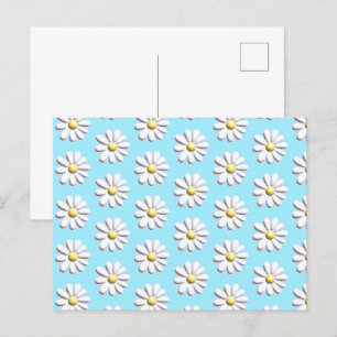 3D Daisy Flower Postcard