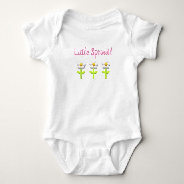 3D daisy  'Little Sprout" -  Baby Bodysuit (Front)