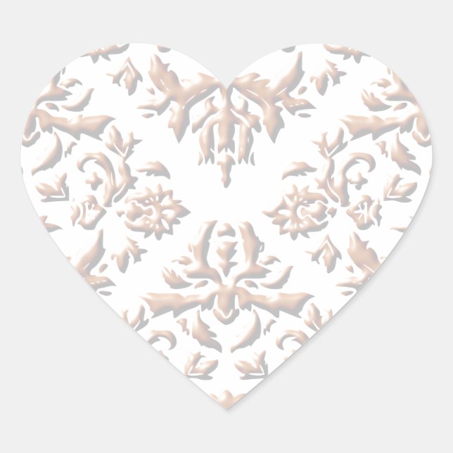 3D Damasks Heart Sticker (Front)