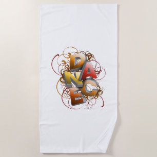 3D Dance (Fall) Beach Towel