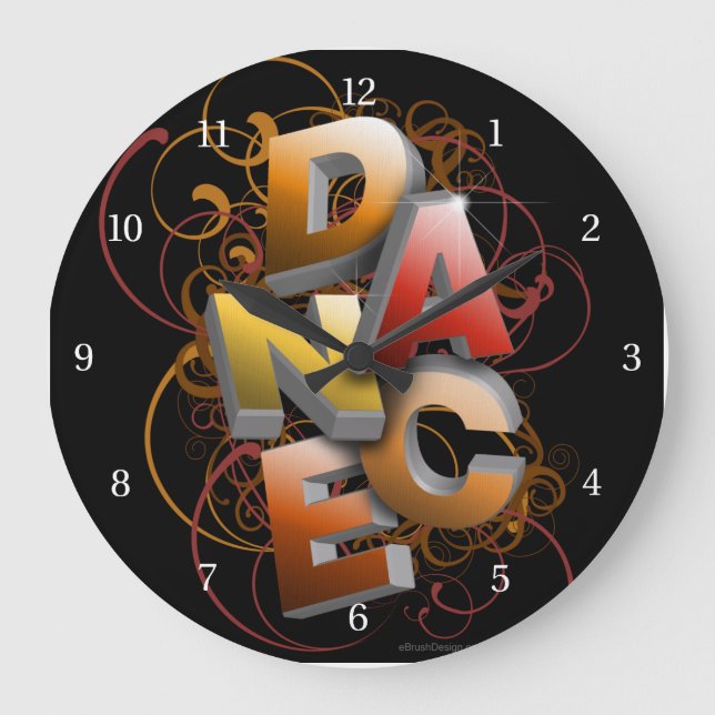 3D Dance (fall) Large Clock (Front)