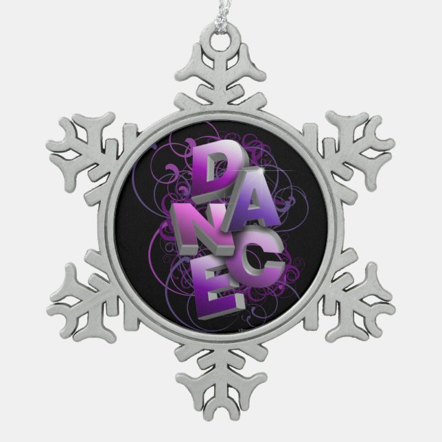 3D Dance (summer) Snowflake Pewter Christmas Ornament (Front)