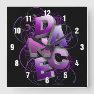 3D Dance (summer) Square Wall Clock