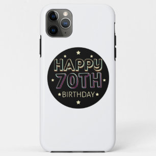 3d dark colorful round happy 70th birthday iPhone 11 pro max case