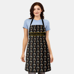 3D Day of the Dead skull, custom Apron