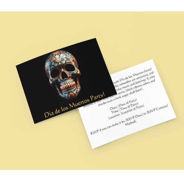 3D Day of the Dead skull, custom Invitation (Creator Uploaded)