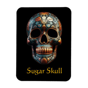 3D Day of the Dead skull, custom Magnet