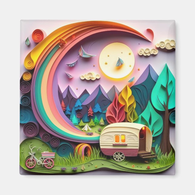 3D Daytime Camping Magnet (Front)