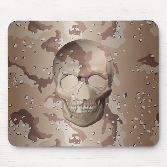 3D Desert Camo Skull Mouse Mat (Front)