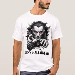 3D design Dracula Vampire Happy Halloween T-Shirt
