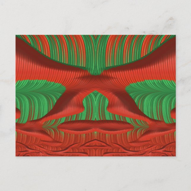 ~ 3D Design Pattern ~ Christmas Colors~ Postcard (Front)