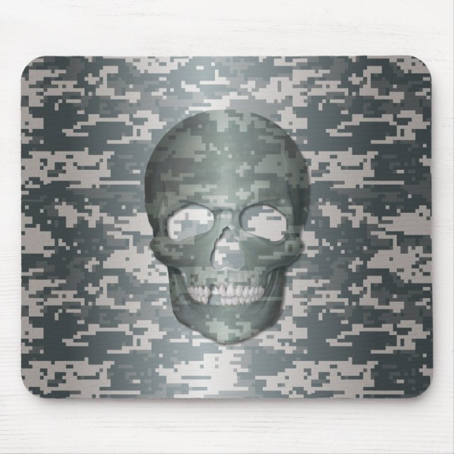 3D Digital Camo Skull Mouse Mat (Front)