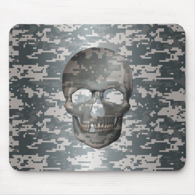 3D Digital Camo Skull Mouse Mat (Front)