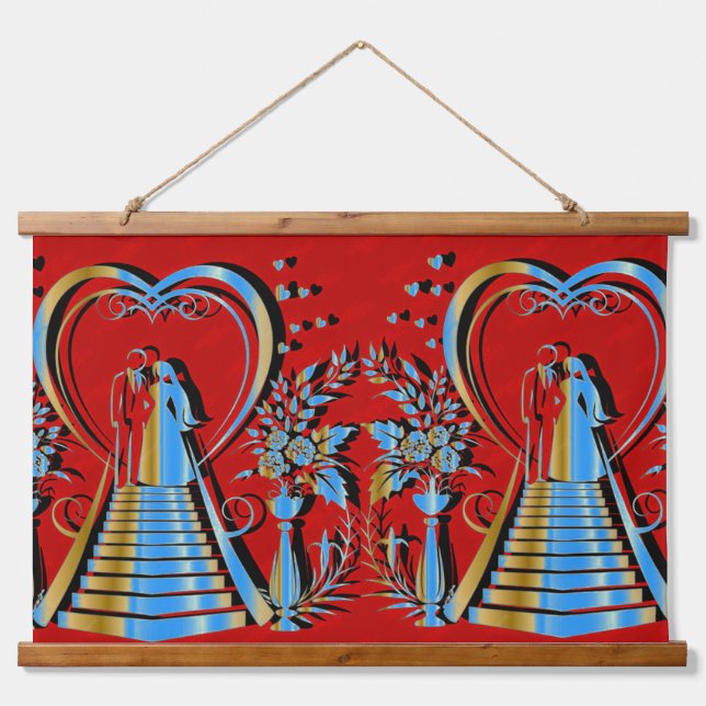 3D Digital Design Wood-Topped Wall Tapestries (Front)