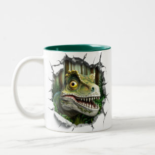 3D Dinosaur Hot Cocoa Kids Two-Tone Coffee Mug