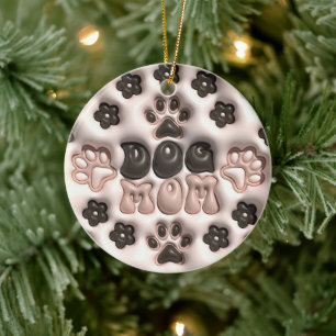 3D Dog Mum Christmas Ceramic Tree Decoration