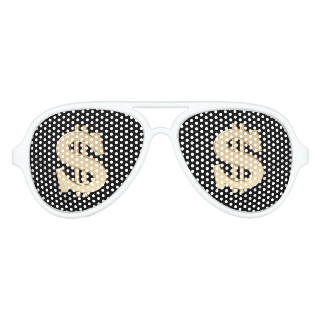 3D dollar sign Aviator Sunglasses (Front)