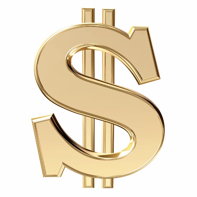 3D dollar sign Photo Sculpture Key Ring (Front)