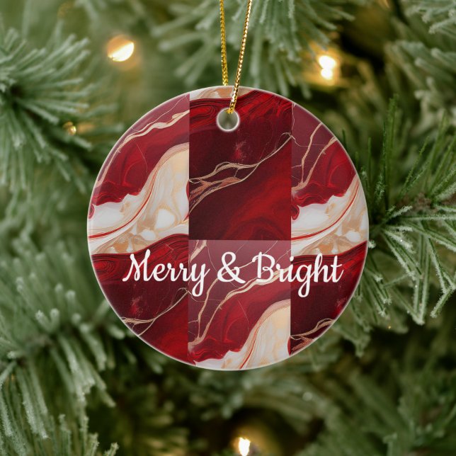 3D Double-Sided Ceramic Christmas Ornament  (Tree)