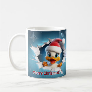 3D Duck Christmas  Coffee Mug