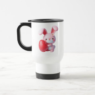 3D Easter Bunny Holding Egg Travel Mug