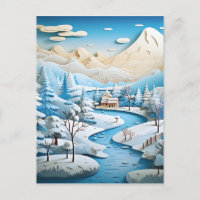 3D Effect Abstract Winter Background